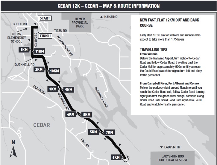 Cedar 12k 2019 course map