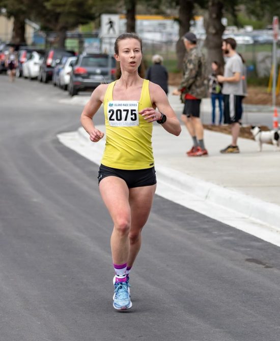 Finishing photo of the Sooke River 10k 2019