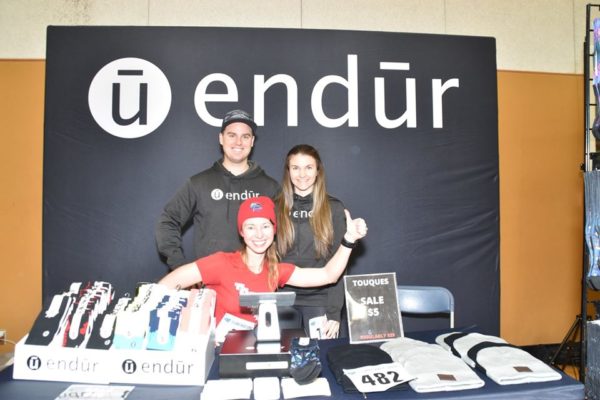Photobombing my friends' Endur Apparel booth before the start of the Harriers Pioneer 8k race.