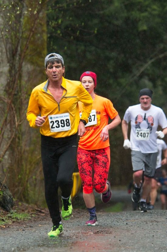 Above: Just before the sprint to the finish at the Hatley Castle 8k 2020. 