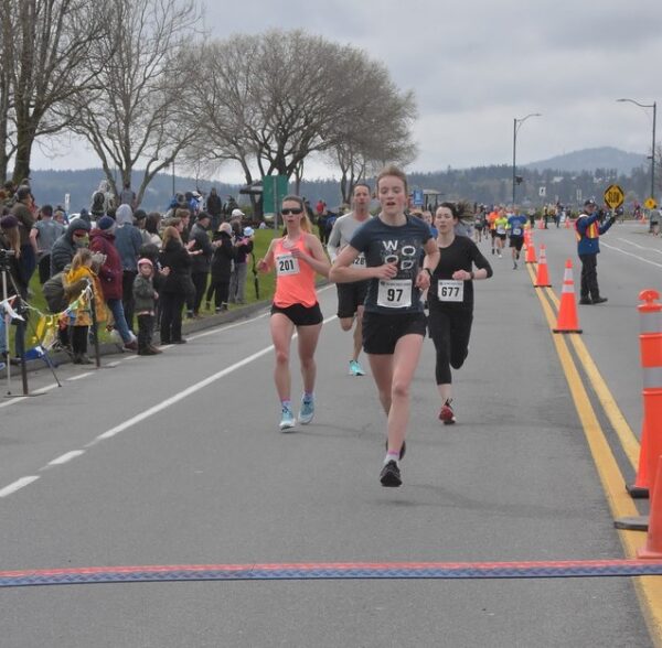 Approaching the finish line at the Bazan Bay 5k. Photo by Joseph Crazy Legs Camilleri