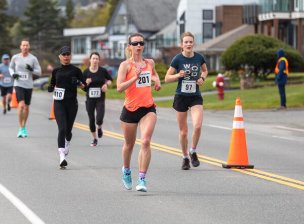 On the way back at the Bazan Bay 5k. Photo by Lois DeEll.