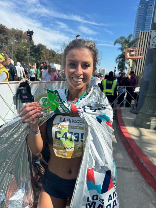 Los Angeles Marathon finish line vibes.